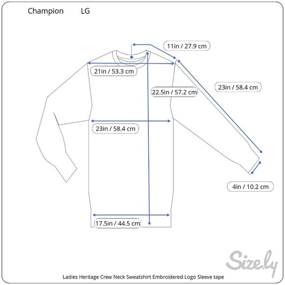 Champion Ladies Heritage Crew Neck Embroidered Logo Sweatshirt Sleeve Tape LG - Picture 5 of 5